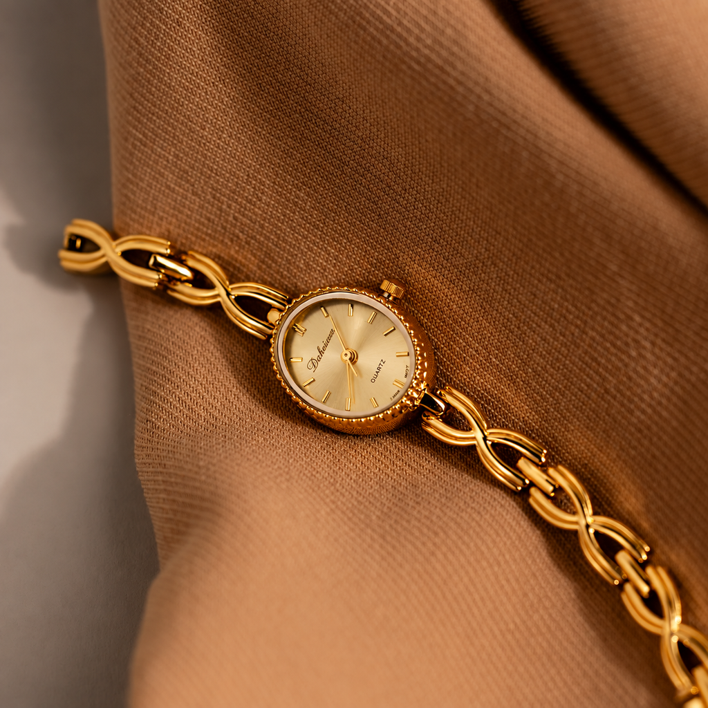 2025 New Women's Bracelet Watch with Artistic Temperament Compact Mini Retro Light Luxury  Watch
