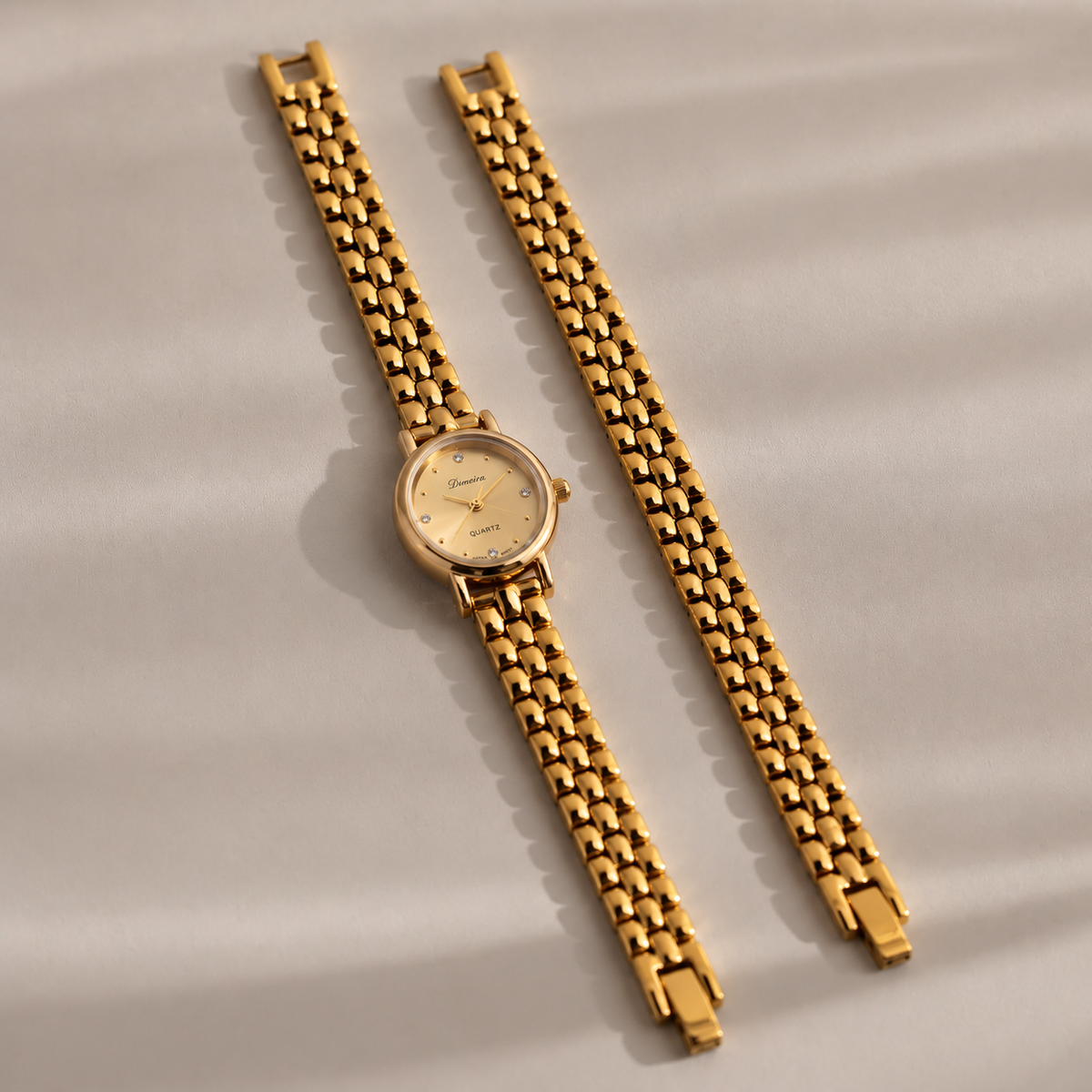 2024 New Steel Belt Bracelet Women's Watch Elliptical Vintage Watch Exquisite Small and Elegant Vintage Gold Watch