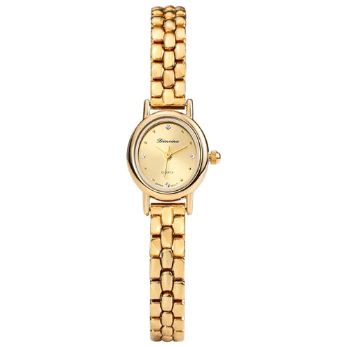 2024 New Steel Belt Bracelet Women's Watch Elliptical Vintage Watch Exquisite Small and Elegant Vintage Gold Watch